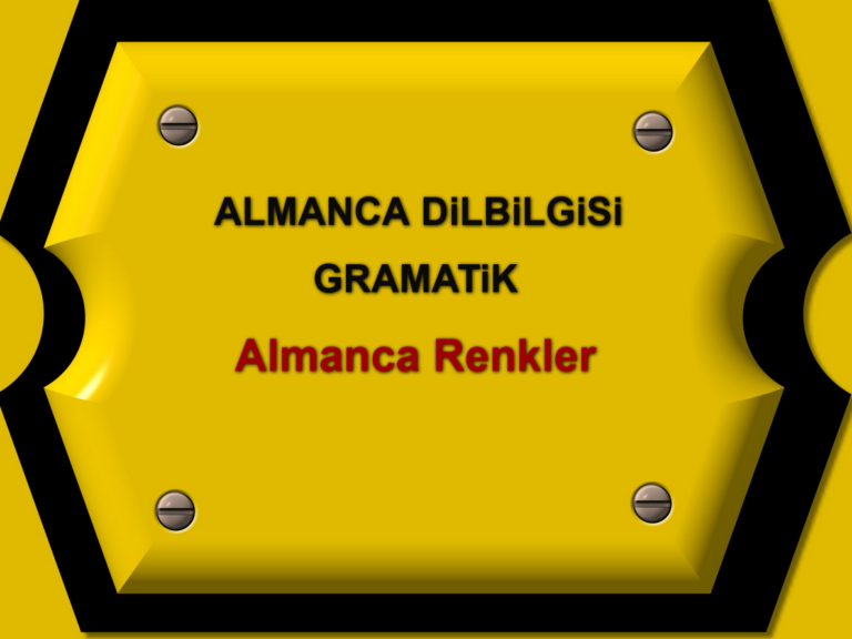 Almanca Renkler