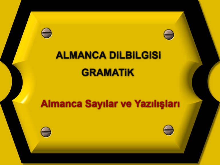 Almanca Sayılar ve Yazılışları
