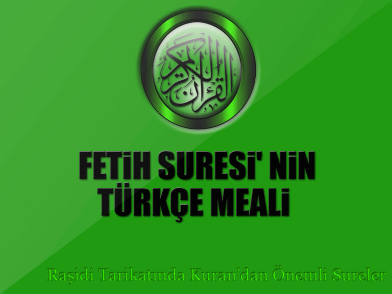 Fetih Suresinin Elmalılı Hamdi Yazır Meali