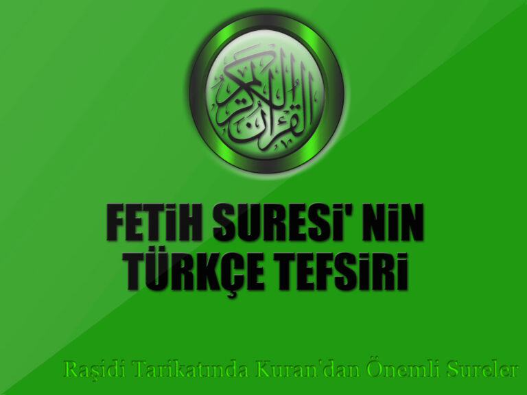 Fetih Suresinin Elmalılı Hamdi Yazır Tefsiri