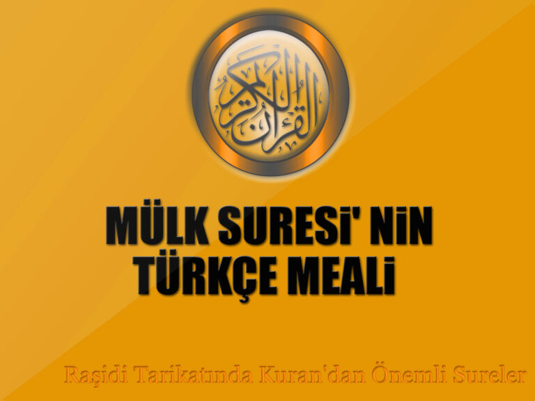 Mülk (Tebareke) Suresinin Elmalılı Hamdi Yazır Meali