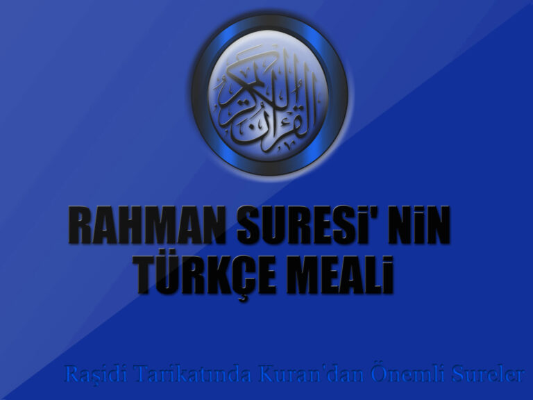 Rahman Suresinin Elmalılı Hamdi Yazır Meali
