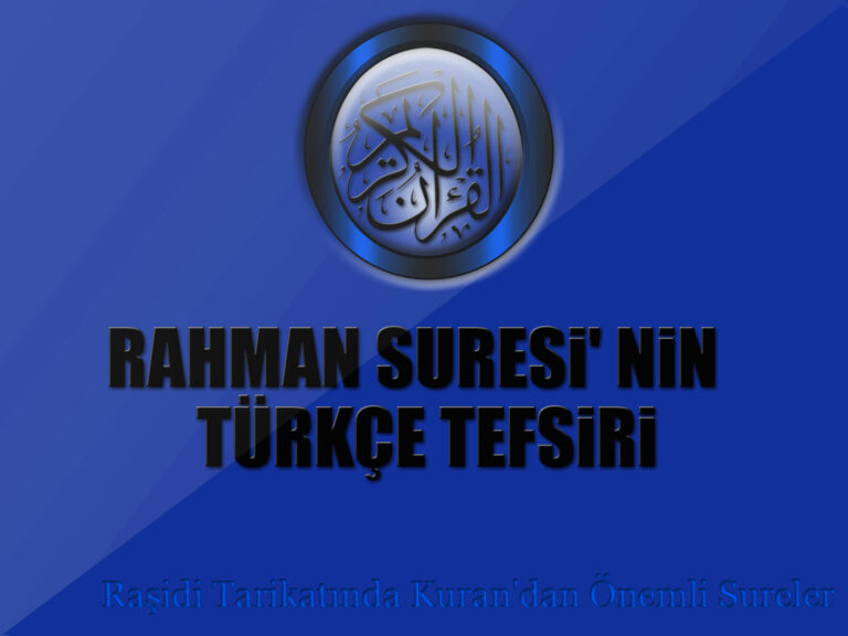 Rahman Suresinin Elmalılı Hamdi Yazır Tefsiri