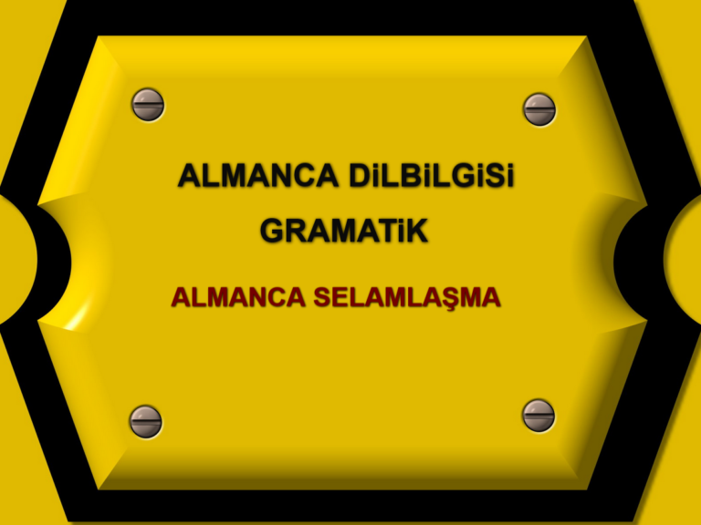 Almanca Selamlasma