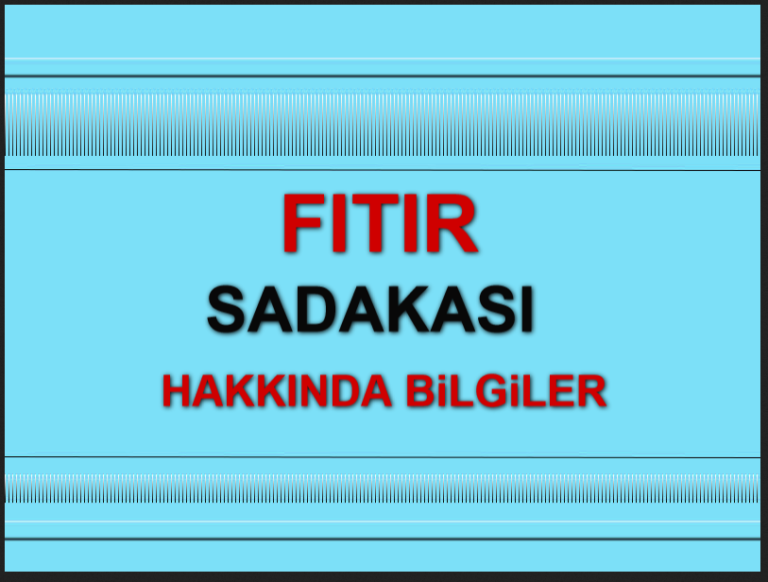 Fıtır sadakası nedir