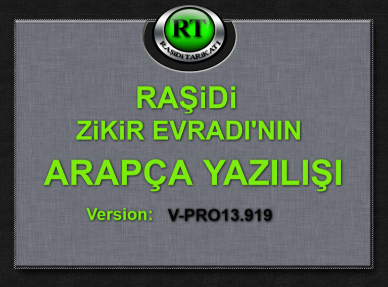 Raşidi Zikir Evradının Arapça Yazılışı ve Türkçe (Latince) Açıklamalar PRO13.919(1)
