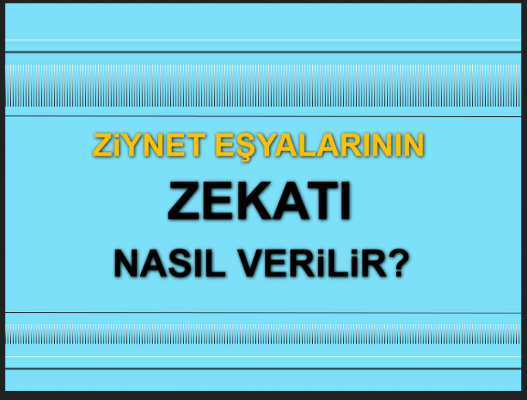 Ziynet eşyalarının zekatı