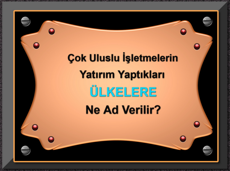 Çok Uluslu İşletmelerin Yatırım Yaptıkları Ülkelere Ne Ad Verilir