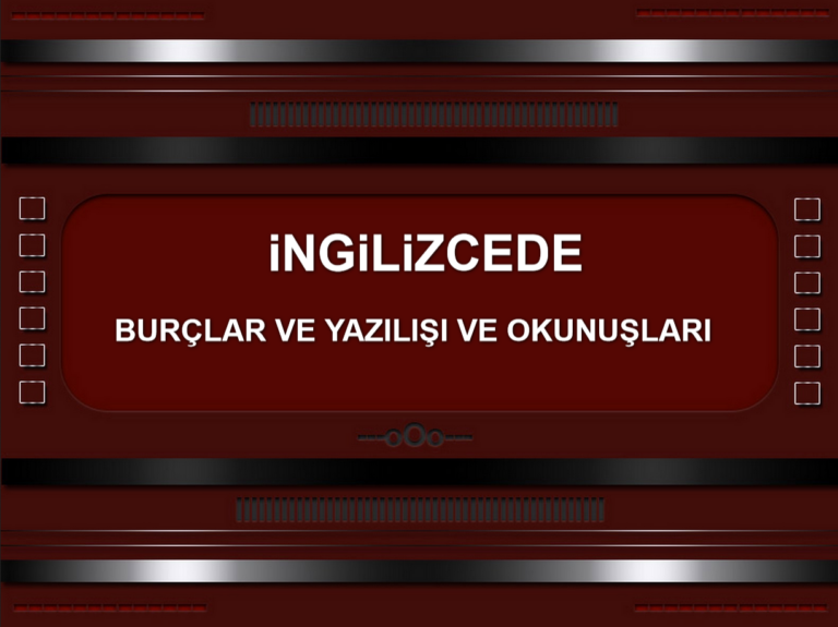 İngilizcede Burçlar ve Yazılışları