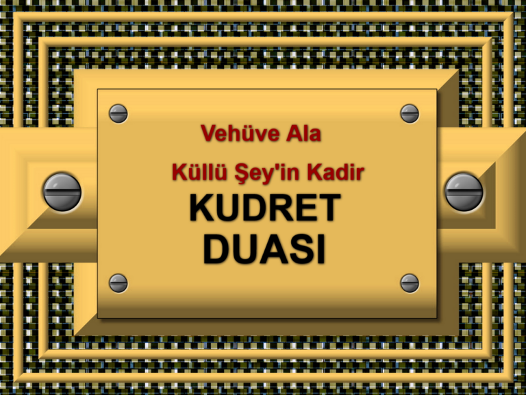 Kudret Duası