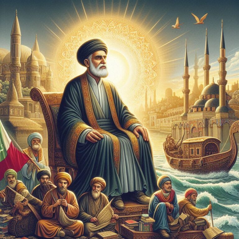 Sarık Takan Sakallı Yaşlı Bir Müslüman Evliya Tasviri