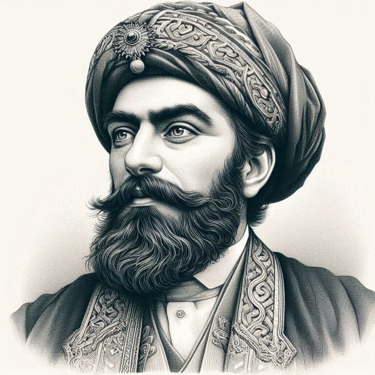 Sarık Takan Sakallı Yaşlı Bir Müslüman Evliya Tasviri