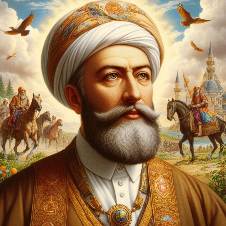 Sarık Takan Sakallı Yaşlı Bir Müslüman Evliya Tasviri