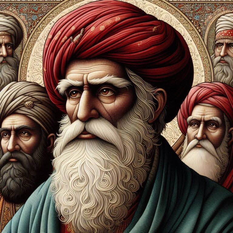 Sarık Takan Sakallı Yaşlı Bir Müslüman Evliya Tasviri