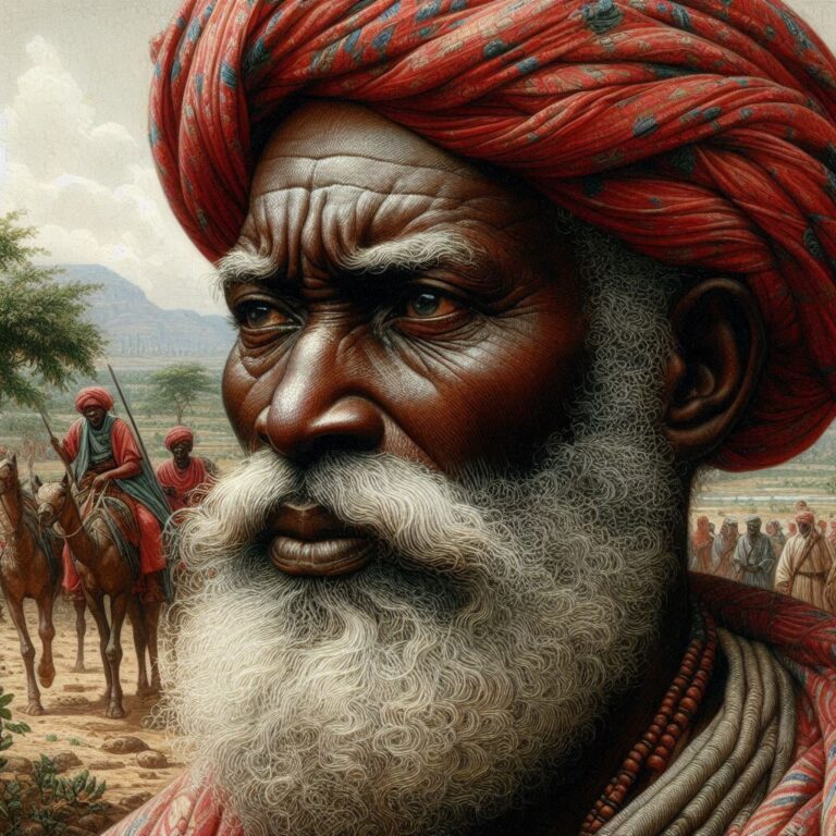 Sarık Takan Sakallı Yaşlı Bir Müslüman Evliya Tasviri