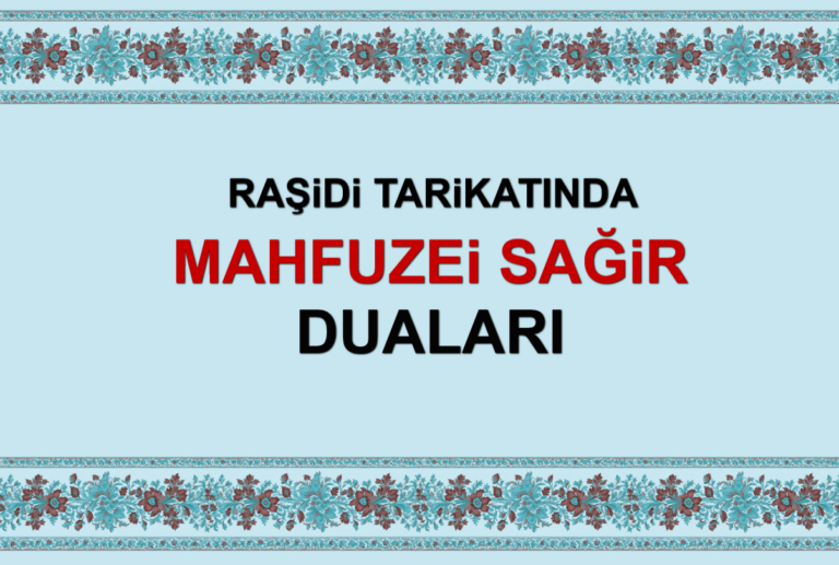 Mahfuzei Sağir Duaları