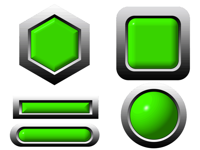 PNG Yeşil Glossy Button Set V060820250424-N1