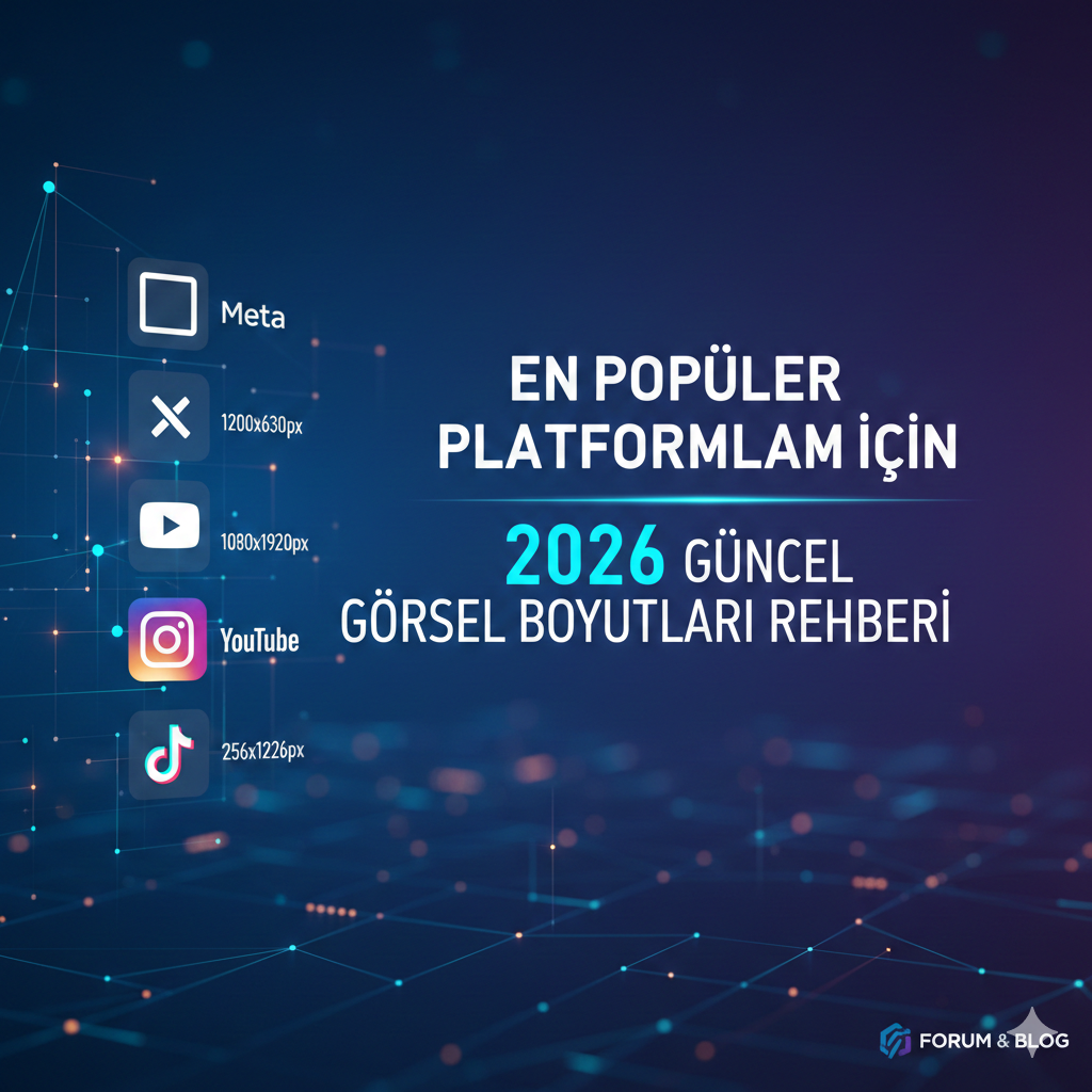 En popüler platformlar için 2026 yılı güncel görsel boyutları rehberi