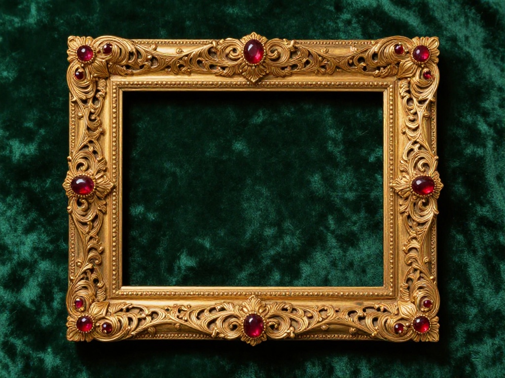 Mücevherli Golden Altın Çerçeve V160420260614-N6